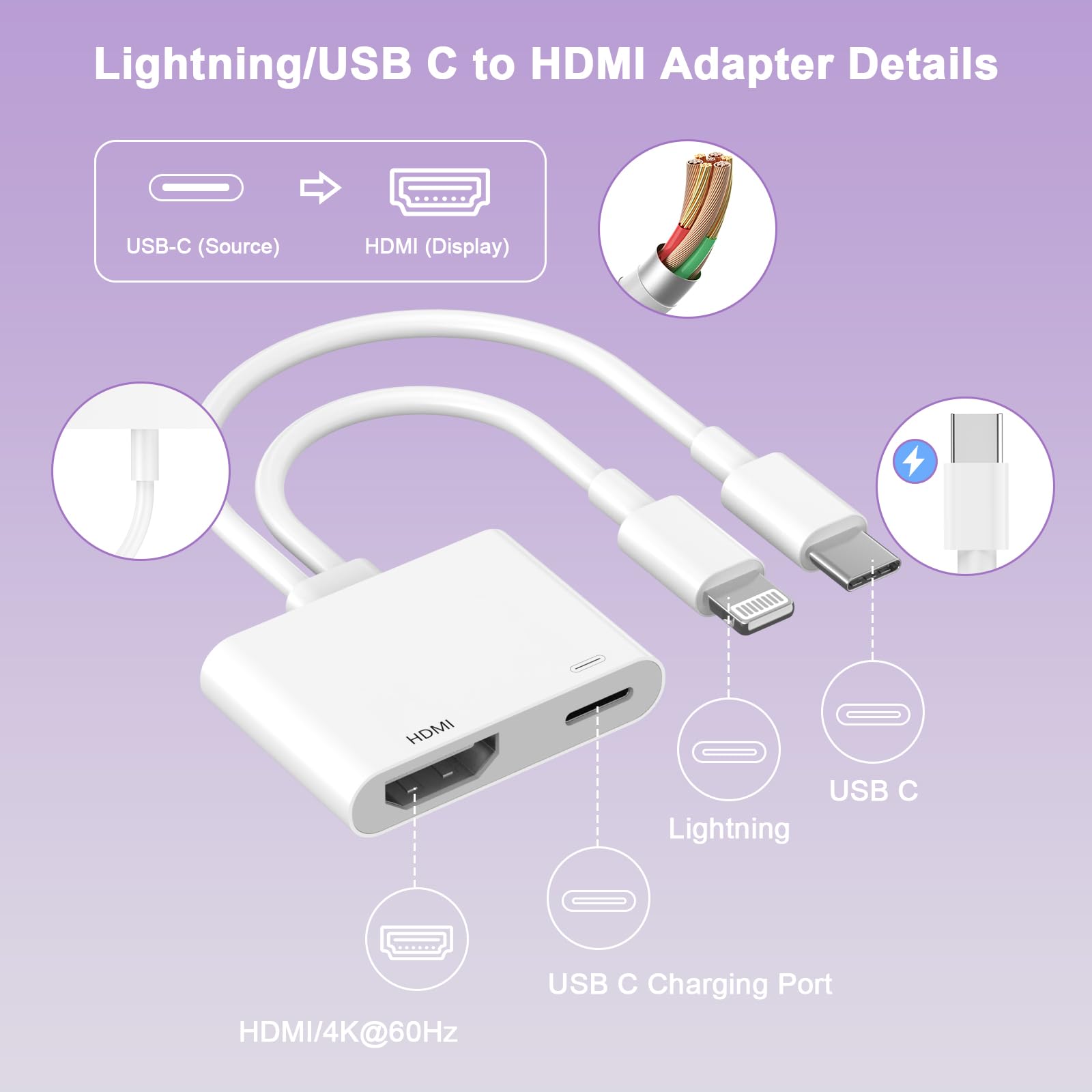 Amazon.co.jp: iPhone 17 16 15 14 13 12用 2イン1 Lightning&USB-C